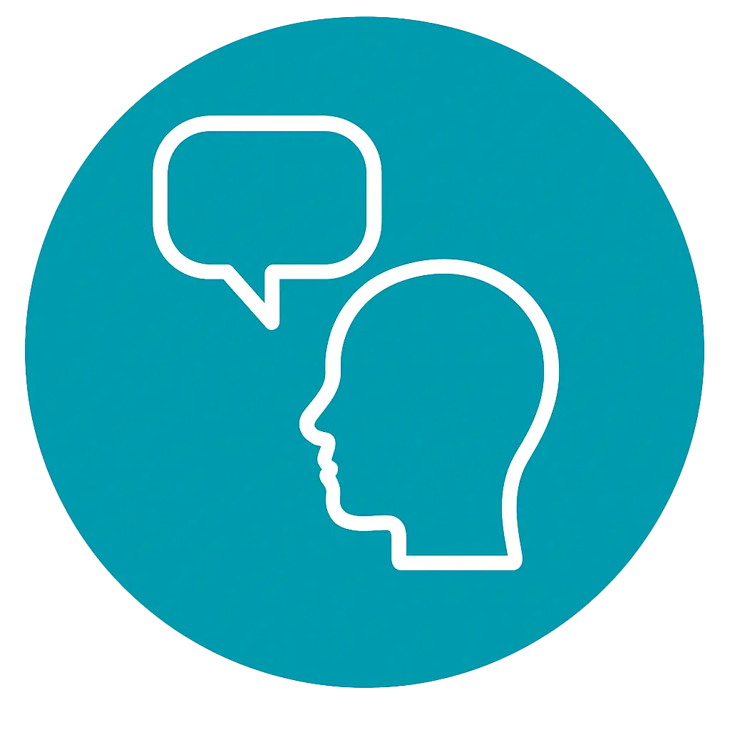 Icône compétence en communication orale - formation CPF anglais professionnel